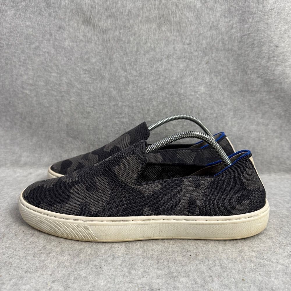 Rothys Shoes Womens Size 8.5 Black & Grey Camo Slip On Comfort Casual Sneakers